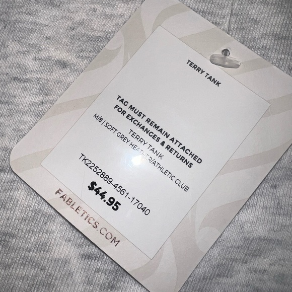 Fabletics Women's Soft Gray Terry Tank Oversized Size Medium NWT - Picture 5 of 8